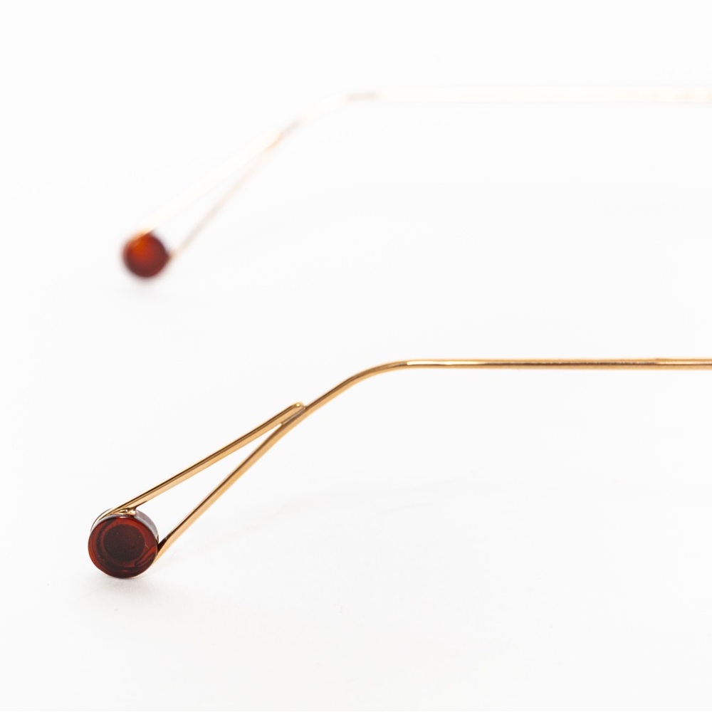 SOLD - AHLEM Place des Alpes Champagne Gold Cat Eye Sunglasses — Rosy Brwn Lens - Picture 8 of 15